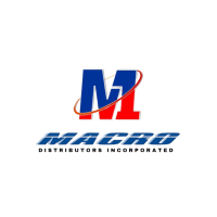Macro Distributors Incorporated logo featuring a bold red and blue letter M with an orbit-style swoosh.